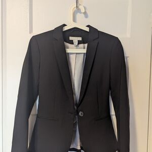 H&M Black Blazer with Polka Dot Lining